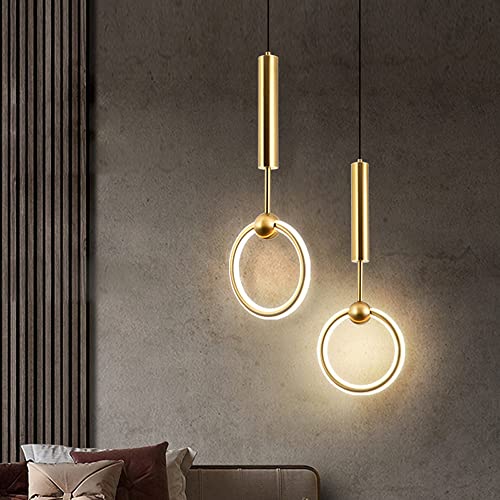 Lámpara de techo para comedor tipo araña moderna con aro dorado ideal para isla de cocina 8