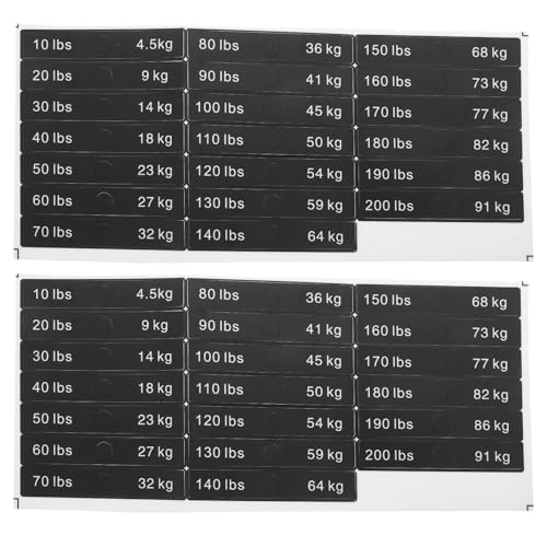 Étiquettes disques de poids musculation Zerodeko pour marquage noir et blanc
