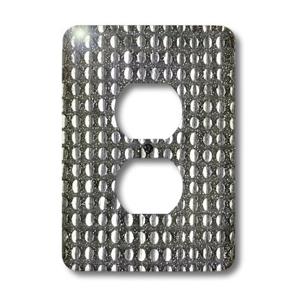 Cache de prise paillettes argentées brillantes 3dRose lsp_151163_6 pour deco interieure