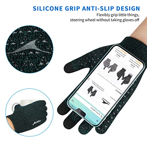 Image of Achiou Winter Gloves, Glove for Men Women, Upgraded Touch Screen Texting Warm Running with Thermal Soft Knit Lining
