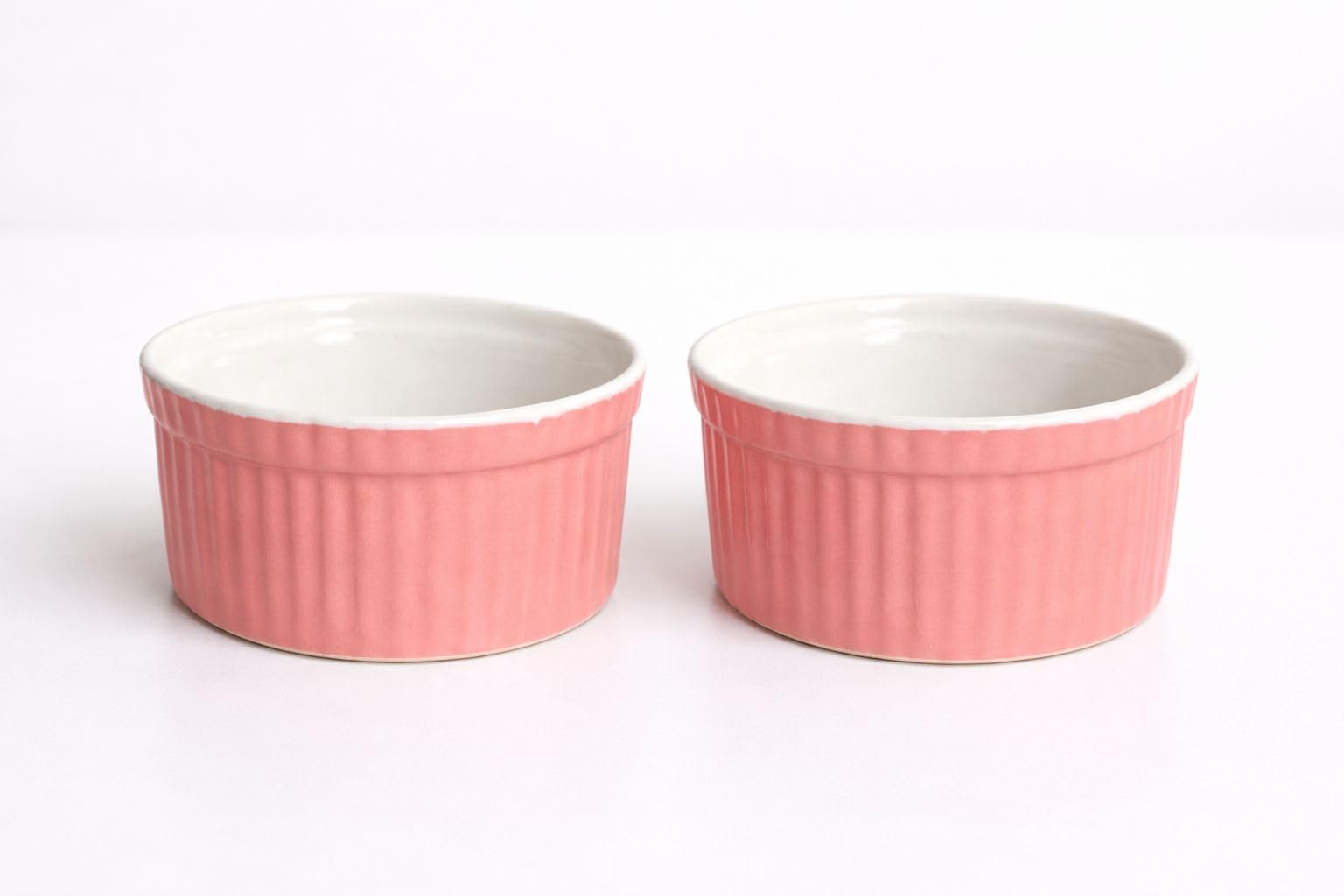 Bamby Pink Ceramic Ramekin Bowls 150ml set of 6, Perfect for Baking, Soufflés, Desserts, Sauces & Individual Portions (PINK) 2