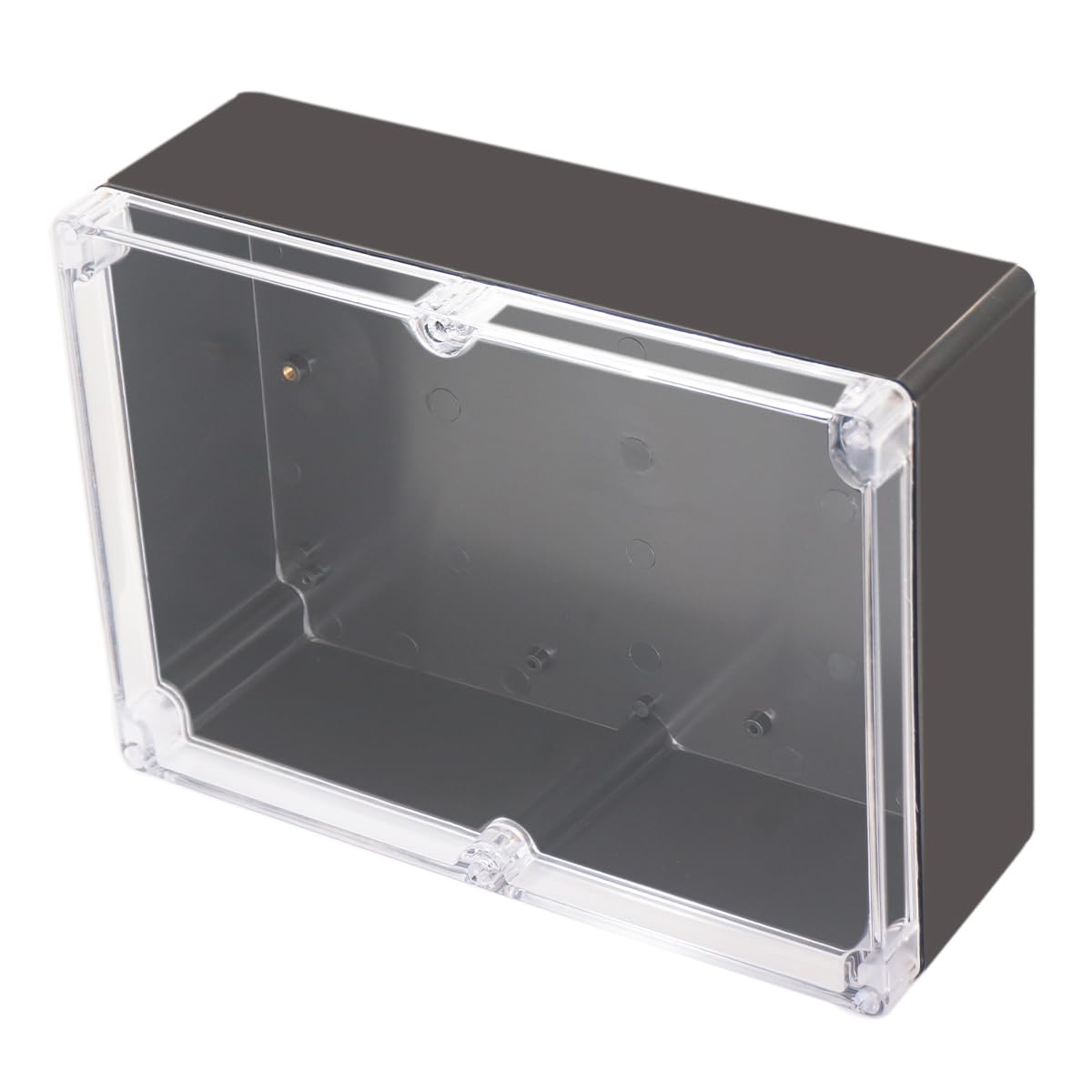 Otdorpatio Project Box IP65 Waterproof Junction Box ABS Plastic Black Electrical Boxes DIY Electronic Project Case Power Enclosure Clear Cover 11.42”x8.27“x3.94"