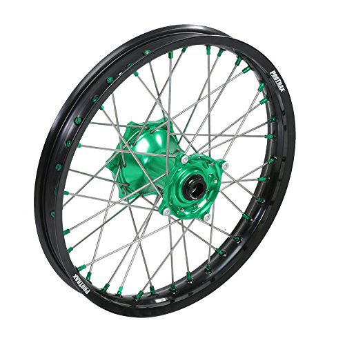 Protrax Complete Rear Wheel Rim 19\"X1.85 Green Hub Kawasaki KX125 KX250 \'03-2008
