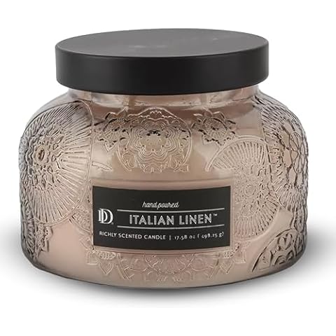 Italian Linen Embossed Candle Jar by Mardel Cover