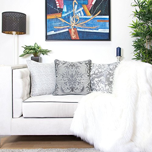 Homey Cozy Chenille Jacquard Throw Pillow Cover,Gray Series Marble Splash Textured Soft Fuzzy Warm Slik Large Sofa Couch Cushion Pillow Case 20 X 20 Inch, Cover Only #TOP6
