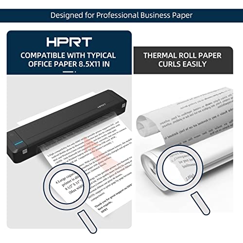 HPRT Wireless Bluetooth Portable Printer+Case+Ribbon 3 in 1 by Thermal Transfer MT800 for Outdoor Traveling Printer Compatible with Android and iOS Phone 2nd Generation Upgrade Version (Black case)