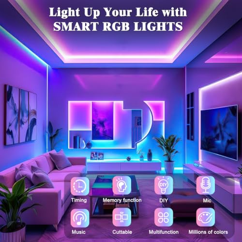 Ruban LED 2 * 15m RGB Bande Bluetooth App Control Synchronisation Musicale – vue 2
