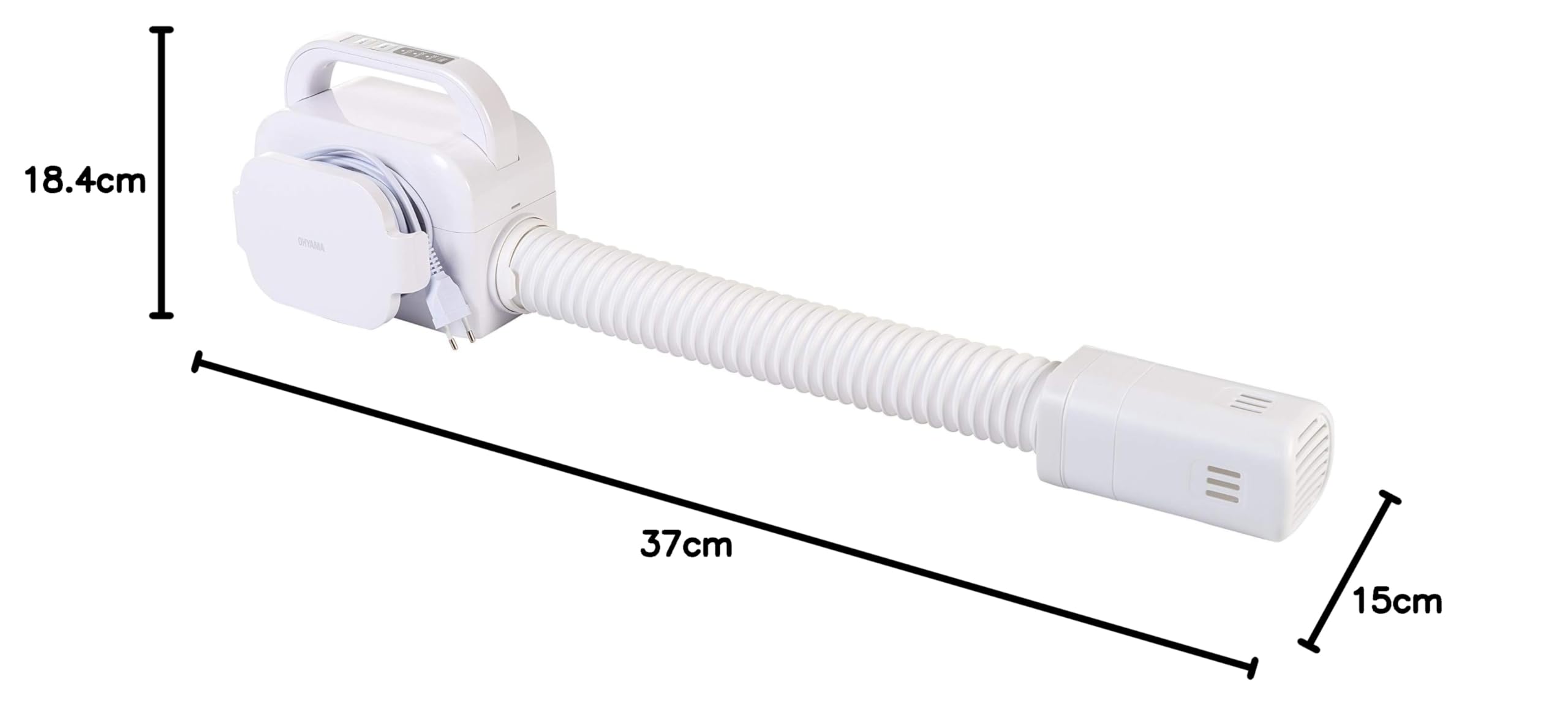 Iris Ohyama, Scaldacoperte elettrico e asciugatrice 2-in-1, 490W, Tubo flessibile espandibile, 3 impostazioni del timer, Per biancheria da letto, coperte - Bed Warmer BW-C1 - Bianco