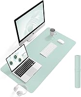 Vista 51 de YSAGi Alfombrilla de Escritorio de Cuero Antideslizante, Alfombrilla de Teclado para Escritorio de Computadora Portátil Impermeable, Protector