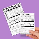 Best Music Stuff Drum Cheatsheet Bundle: Small + Large, Laminated, Paper, Drum Rudiments & Styles, Gift Idea