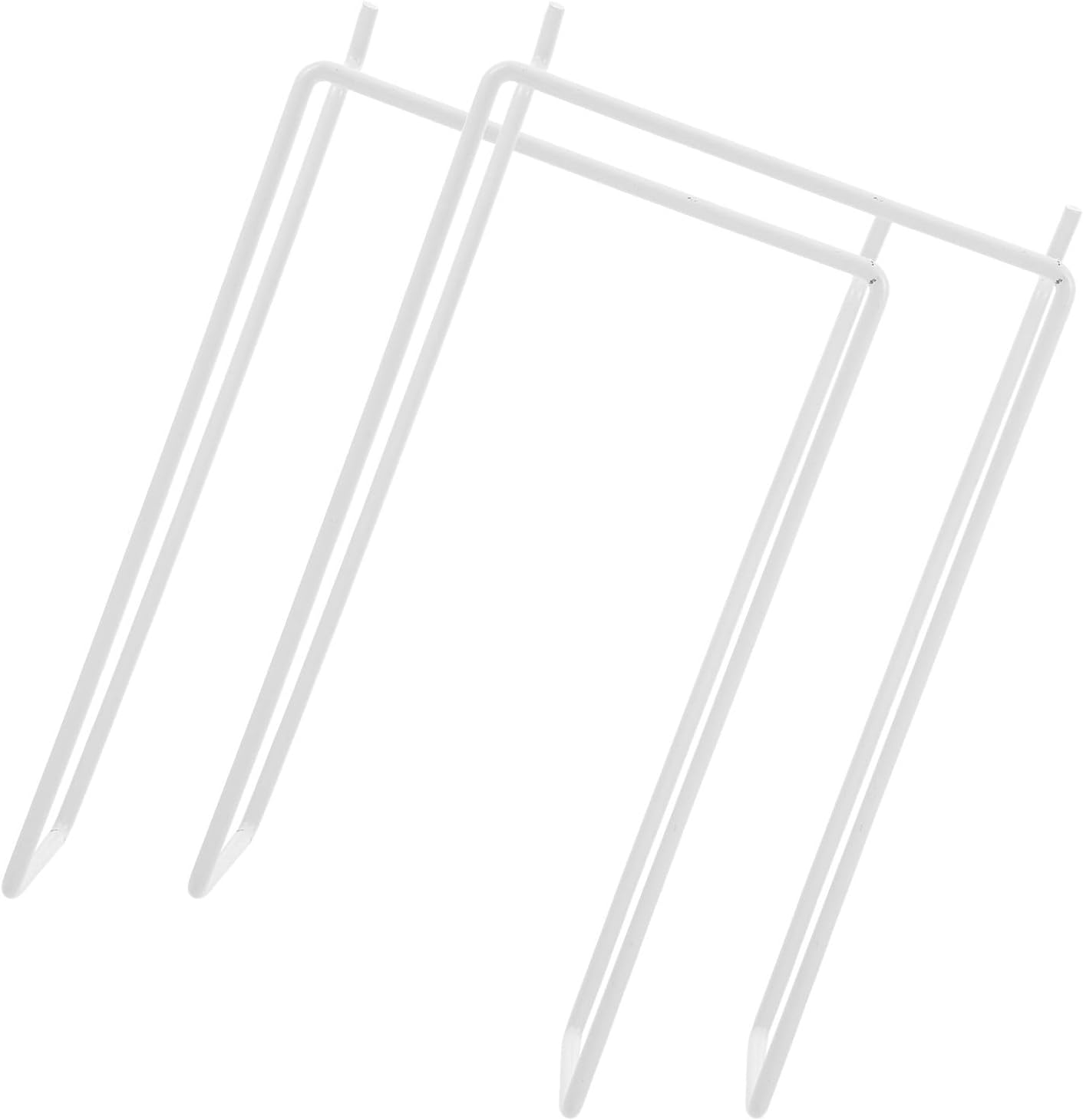 BESTonZON 2pcs White Pegboard Hooks for Keyboard and Laptop Holder, Heavy-Duty 4mm Wire Pegboard Storage Hooks, Multi-Functional Wall Organizer for Office Desk and Workshop Supplies
