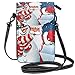 Produktbild Handy Geldbörse Crossbody Weihnachten Santa und Schneemann Kleine Umhängetasche Handy Geldbörse Geldbörse für Frauen Mädchen