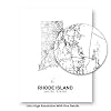 Eleville 8X10 Unframed Rhode Island United States Country View Abstract Road Modern Map Art Print Poster Wall Office Home Decor Minimalist Line Art Hometown Housewarming wgn196 #5