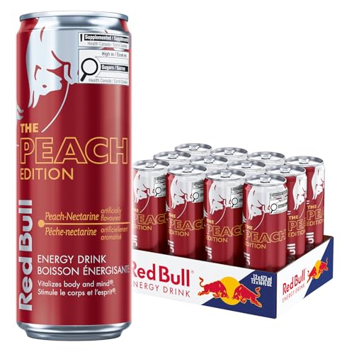 Red Bull Energy Drink, Peach-Nectarine Flavor, 473 ml, 12 Pack