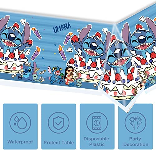 3 Pcs Cartoon Party Supplies Cartoon Party Tablecloths For Boys And Girls Stitch Themed Party Decorations (70" X 42") #TOP3