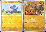 Hisuian Growlithe - 099/167 + Hisiuan Arcanine 100/167 - Twilight Masquerade - Evolution Set - NM/M