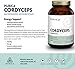 PURICA Cordyceps Mushroom Supplements 120 Vegan Caps 30-Day Supply, Supports Energy, Vitality, Respiratory Wellness, Kidney Care, Lung Strength, Soothing Comfort, Non-GMO, Gluten-Free & Easy to Digest