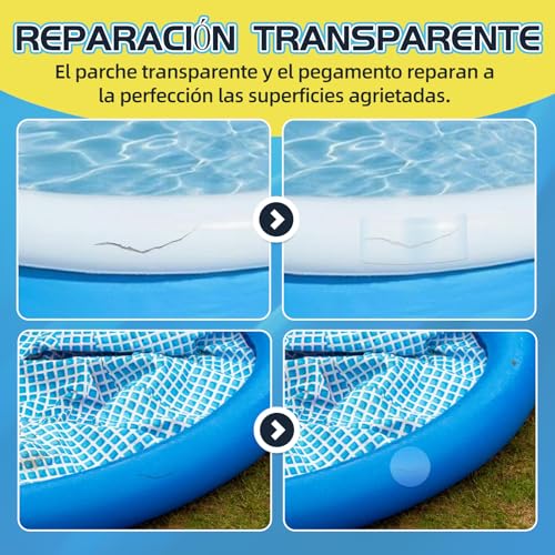 Miniatura 4 de Parches Piscina, Impermeables Parches Para Piscinas Con Agua Inflables, Remendos Colchão Insuflável, Forro De Piscina, Piscinas De Spa Insufláveis, Instantáneos, Transparentes Flexibles 60 Ml