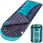 Flannel Sleeping Bag Lightweight, Portable, Waterproof 3-4 Seasons Warm Cold Weather Sleeping Bag for Adults & Kids - Indoor & Outdoor: Camping, Backpacking, Hiking