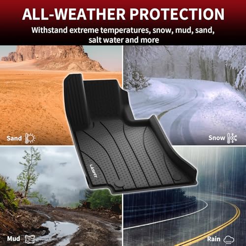 Image of LASFIT Floor Mats for Mercedes Benz E Class 2024-2026 E350 /E450 AMG /E53 AMG | Fit Sedan & All-Terrain, All Weather TPE Non-Slip Easy to Wash, 1st & 2nd Row Car Mats, Black