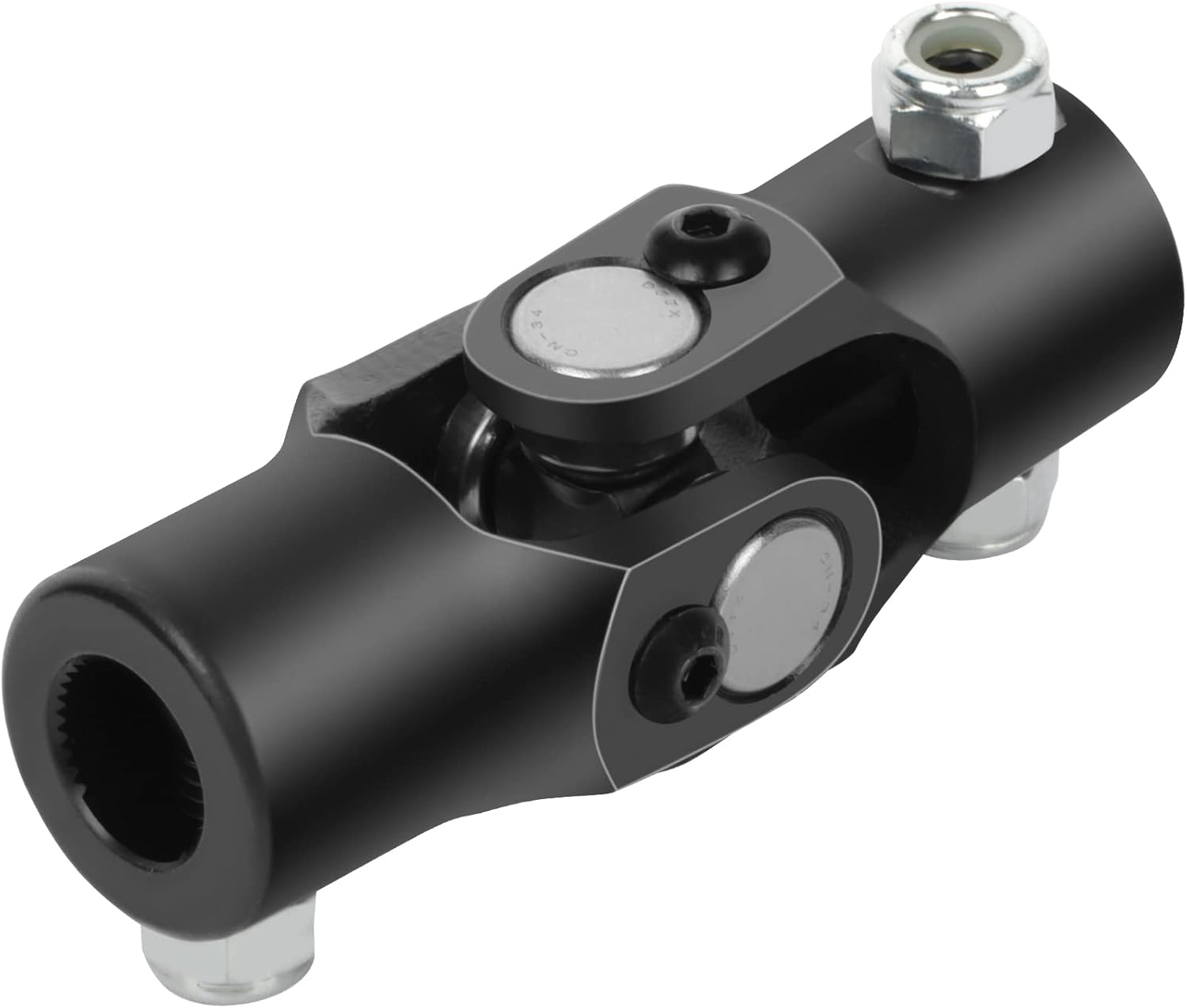 CCIYU 5/8"-36 Spline * 3/4" DD Black Steering Joints Single Universal U-Joint Shaft 96mm(3-3/4")