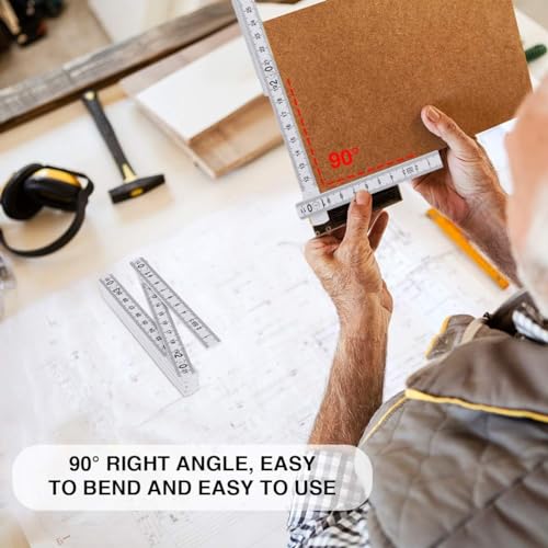 Gliedermaßstab, 6 Stück Zollstock 1M aus Kunststoff mit 10 Glieder Meterstab Geschenk für Alle Heimwerker, Haus, Hobby & Werkstatt, Metrisch und Weiß