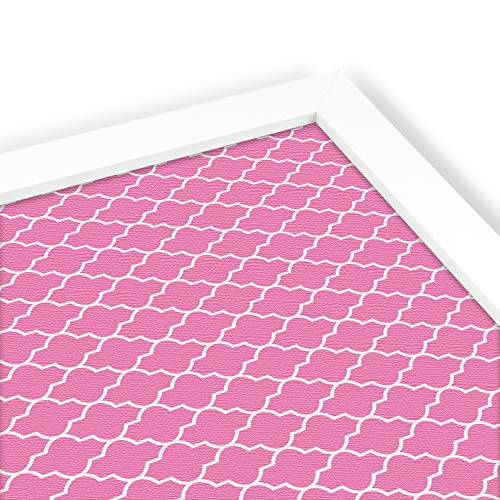 Pinpix 30X20 Custom Cork Bulletin Board Quatrefoil Pink Poster Board With A Canvas Style Photo Board, Framed In Satin White Frame (Pinpix-283) #TOP3