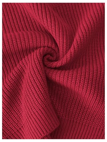Image of BEAUDRM Girl's Cute Bow Sweater Crew Neck Long Sleeve Drop Shoulder Loose Pullover Tops