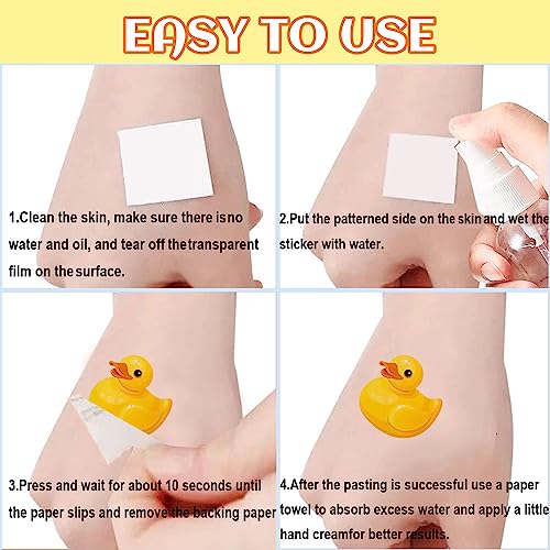 24 folhas (144 peças) Tatuagens temporárias de pato de borracha, lembrancinhas de festa de aniversár