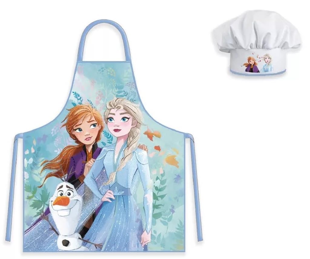 Palleon Frozen Children's Cooking Set Apron and Hat, multicoloured
