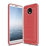 Cruzerlite Moto G6 Plus Custodia, Carbon Fiber Shock Absorption Slim Case for Moto G6 Plus/Motorola G6 Plus (Red)