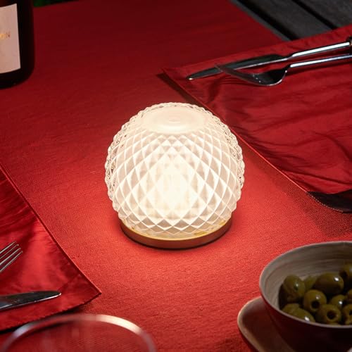 Auraglow Rechargeable Wireless LED Table Lamp with Remote – Battery-Powered, Dimmable, Colour-Changing, Cordless for Restaurants, Bars, Hotels & Homes (1 Lamp, 1 Light Source, 1 Remote)