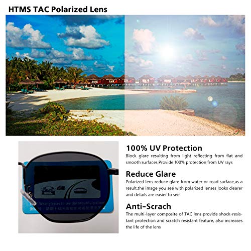 Image of Hipster Hexagonal Polarized Sunglasses Men Women Geometric Square Small Vintage Metal Frame Retro Shade Glasses
