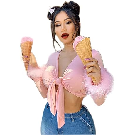 Women's Fur Sleeve Crop Top: Unveil Your Alluring Style