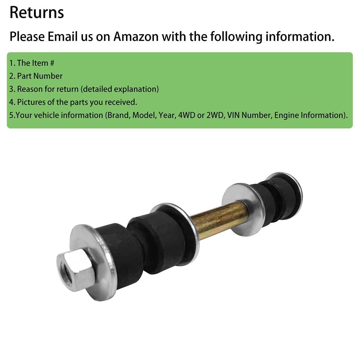Detroit Axle Pair Rear Stabilizer Sway Bar End Links – Mitsubishi Montero 4WD