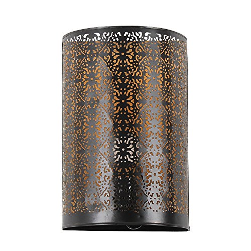 albena shop 71-5315 Kavita oriental lámpara de pared estilo marroquí 30 x 19 cm metal negro/oro interior Cover