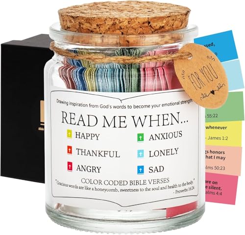 Bible Verse Jar, Scripture Prayer Cards For Daily Encouragement, Inspirational Prayer & Reflection, Christian Gifts For Women and Men, Gift for Catholic Women, Birthday Gifts for Mom, Christmas Gift