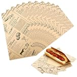 Mssushi 150 Pack Hot Dog Wrapper Bags,Paper Bags Food Packaging Greaseproof,for Hot Dog Sausage Roll Carnival Food Cart Snack Bar Concession Stand