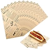 Mssushi 150 Stk Hot Dog Tüten,Papiertüten für Lebensmittelverpackungen,fettdicht,für Hot Dog Würstchen,Döner,Karnevalsimbisswagen,Snackbar,Imbissstand