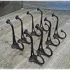 Midwest craft house 8 rustic cast iron coat hat wall hooks restore school farm towel bath kitchen  urban country home decor