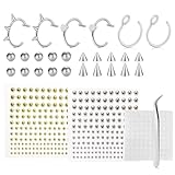 PBAHAUP Juego de 26 Piezas de Piercings Falsos, Incluye Anillo Nasal, Septum y Labio Falso, Estilo Sin Dolor para Looks Creativos, Ideal para Moda Temporal, Fiestas y Autofotos