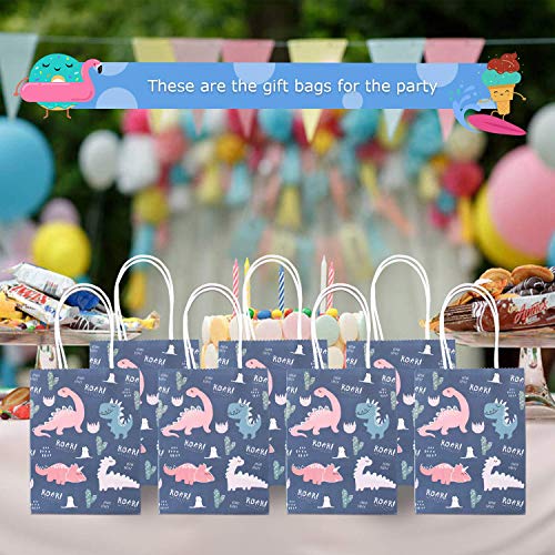 24 Pack Dinosaur Party Favor Bags-Great for Kids Birthday Parties, Celebrations, Fun Classroom Rewards & Treats, Carnivals, Games & Candy Goodie Grab Bag