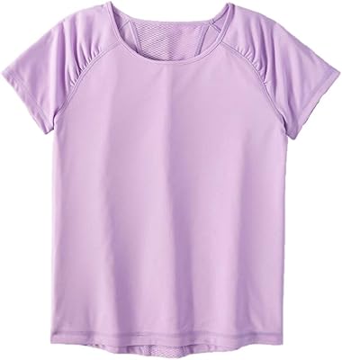 Athletic Works Girls Active Workout Tee -Mesh Back T-Shirt (Lavender Touch, XXL 18)