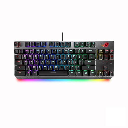 ASUS ROG Strix Scope NX TKL | 80% Gaming Mechanical Keyboard, ROG NX Red Linear Switches, Detachable Cable, Stealth Key, Aura Sync, Programmable Macros, Aluminum Top