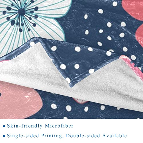 Couverture polaire microfibre fleurie 150x130 pour lit et canapé - 3