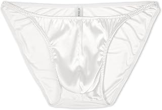 Men's 100% Mulberry Silk Underwear, Sexy Shiny String Briefs, Double Layer Pouch, Ultra Breathable & Hypoallergenic