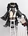 miccostumes Women Adult Costume Anime Wedding Bride Cosplay Black Bridal Bodysuit with Veil and Gloves (L)