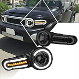 PM PERFORMOTOR LED DRL Sequential Signal Headlights Assembly Compatible with FJ Cruiser 07-14/Clear Corner