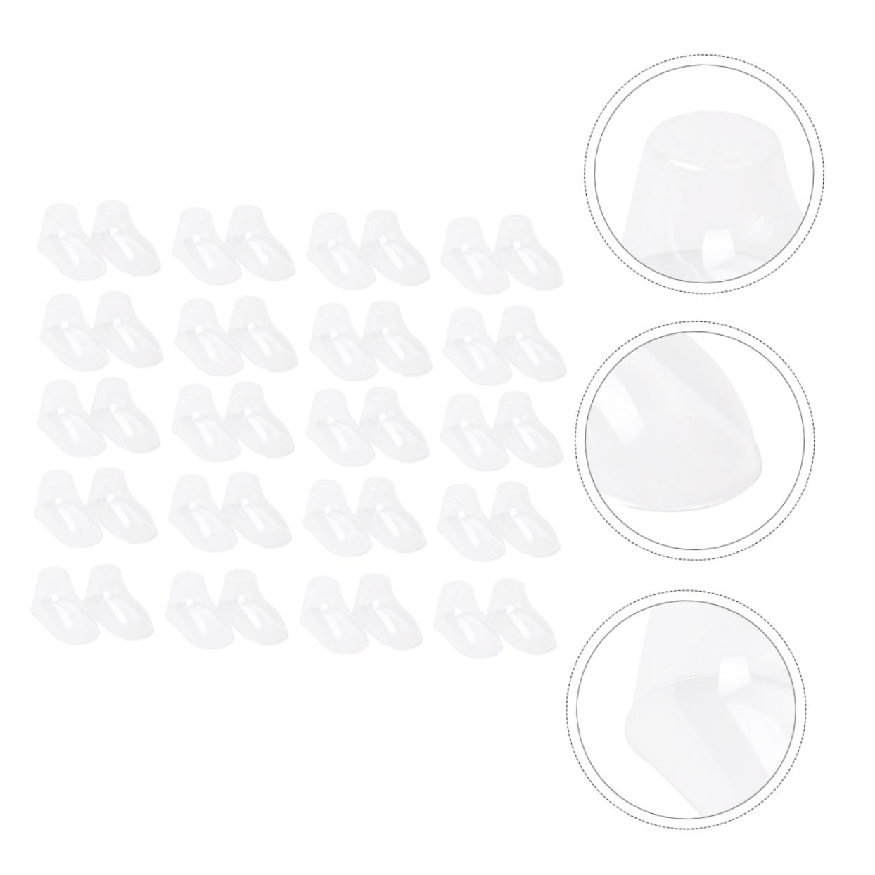 Cabilock 100 Stück Transparenter Pvc Babyfuß Präsentationsständer für Kinderschuhe Stabil und Knitterfrei für Babysocken und Kleinkinderschuhe