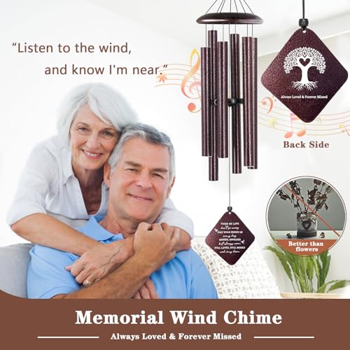 Image of Sympathy Gifts for Loss of Loved One, 32 inch Memorial Wind Chimes, Thoughtful Bereavement Gifts /Sympathy Gift /Condolences Gift Basket for Loss of Dad Mom Miscarriage (Bronze)